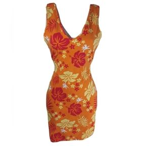 Target Wild Fable Orange Tropical Dress Women Size L
